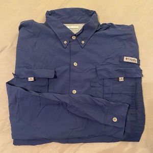 Men’s Blue Columbia Button Down Long Sleeve XXL